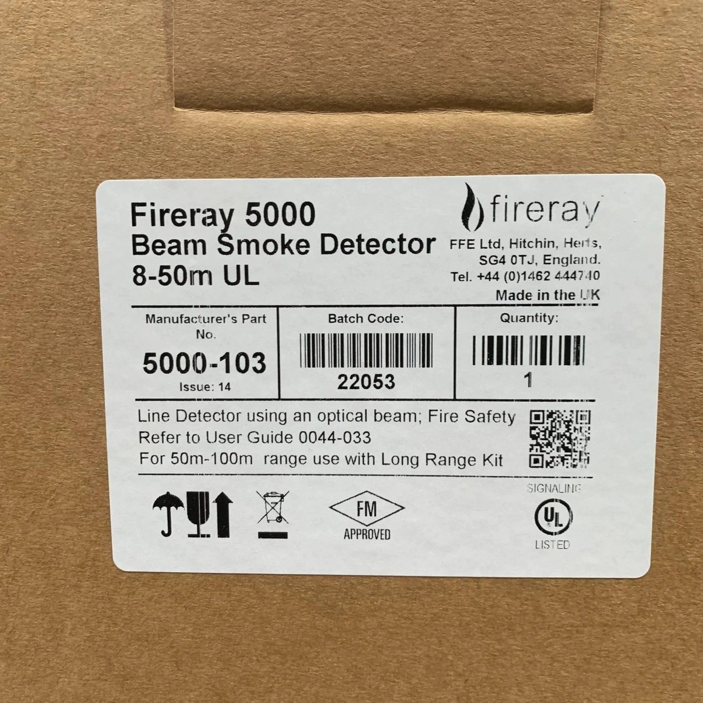 Kidde Fireray One Beam Detector 50M Reliable Fire Safety