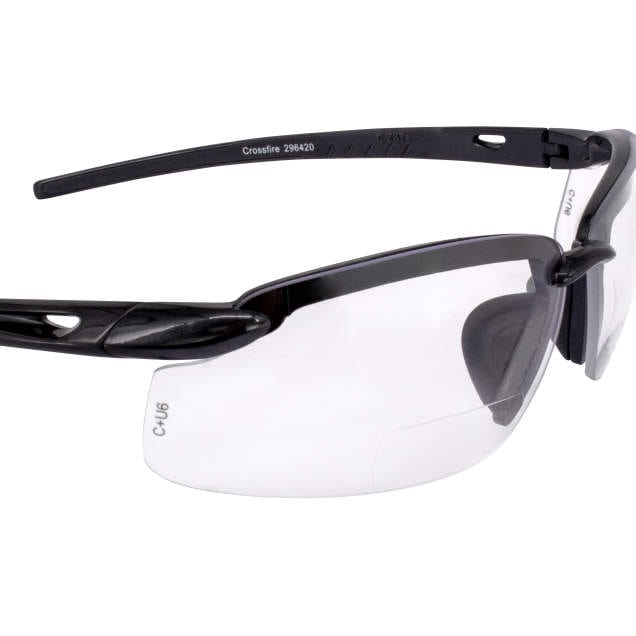 Crossfire ES5 Bifocal Safety Glasses Pearl Gray with Clear Lenses