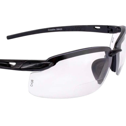 Crossfire ES5 Bifocal Safety Glasses Pearl Gray with Clear Lenses