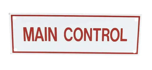 Main Control Sign 6" X 2" Emergency Safety Sign