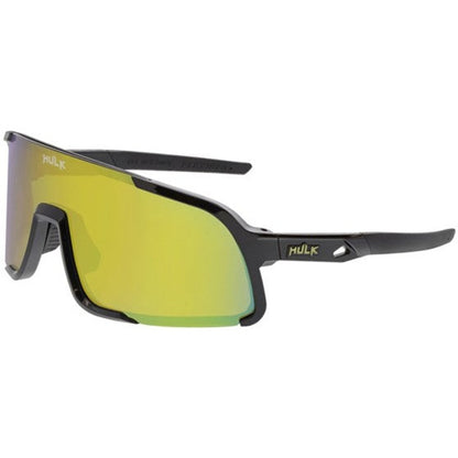 Hulk® HK4 Series Black Frame Safety Glasses Polarized Gold Mirror Lens MAX3® Scratch Resistant Coated