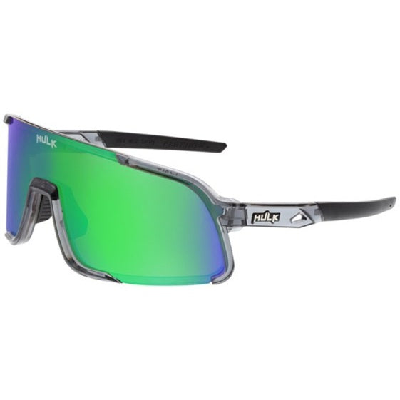 Hulk® HK4 Series Crystal Gray Frame Safety Glasses Polarized Green Mirror Lens MAX3® Scratch Resistant Coating