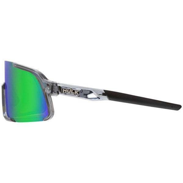 Hulk® HK4 Series Crystal Gray Frame Safety Glasses Polarized Green Mirror Lens MAX3® Scratch Resistant Coating