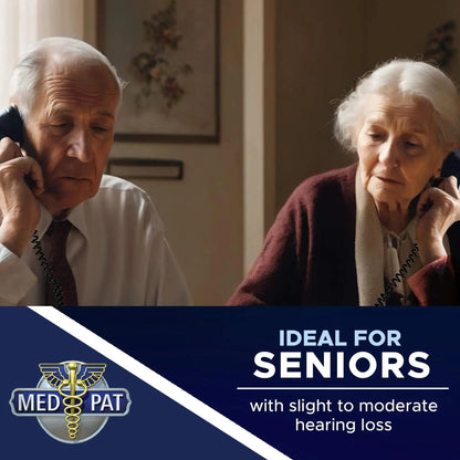 Med-Pat D2200 "2 Can Talk 2" Telephone | Dual Handset Landline Phone with Memory Keys & Enhanced Volume