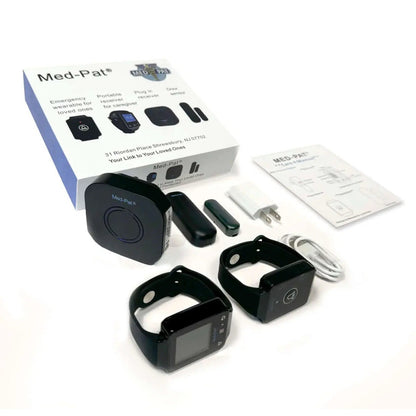 Med-Pat CARE-4 Caregiver Pager System | Wearable Touchscreen Receiver, Waterproof Emergency Button & Door Sensor – 24/7 Safety Kit