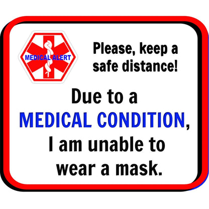 Unable to Wear a Mask Reusable Fabric Patches