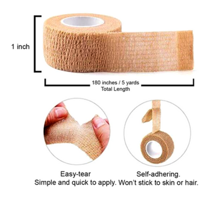 Self-Adhesive Brown Elastic Bandage (1 in x 5 yds) - Small (576pcs)