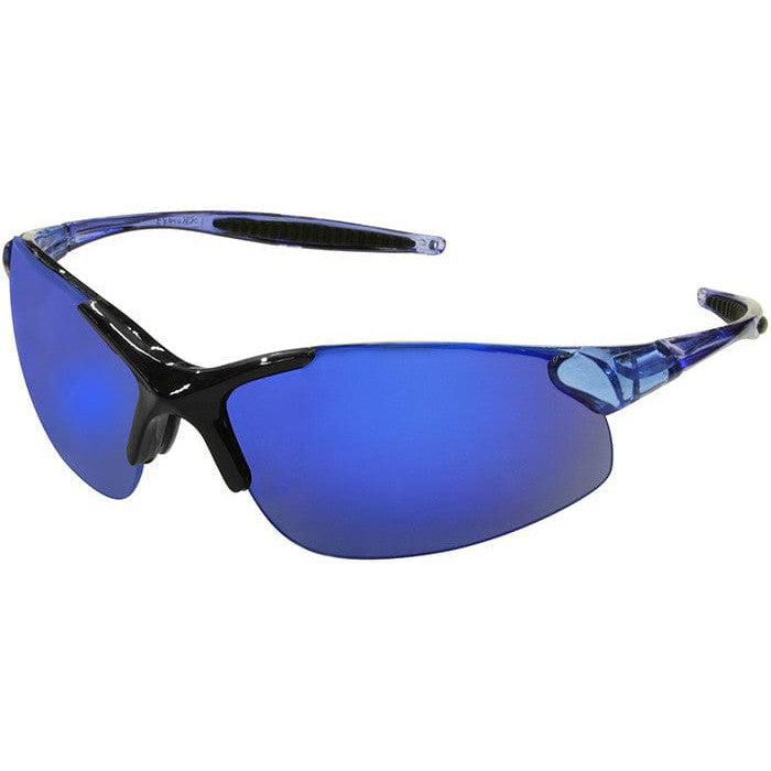 Radians Rad-Infinity Safety Glasses with Blue Frame and Blue Mirror Lens