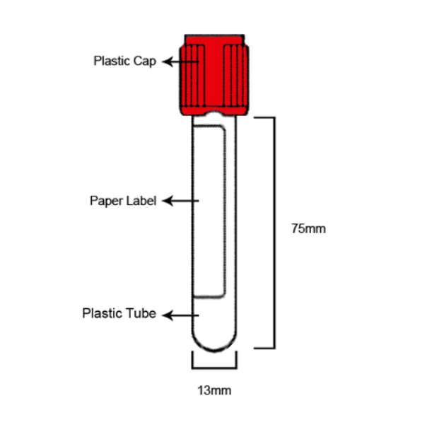RED TOP 10 ML (PLASTIC) SERUM TOP CLOT ACTIVATOR