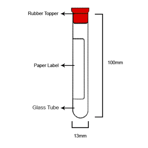 RUBBER RED TOP 10ML (GLASS) SERUM TUBE CLOT ACTIVATOR