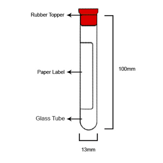 RUBBER RED TOP 10ML (GLASS) SERUM TUBE CLOT ACTIVATOR