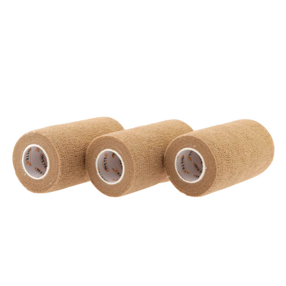 Self-Adhesive Brown Elastic Bandage (4 in x 5 yds) - Large (144pcs)