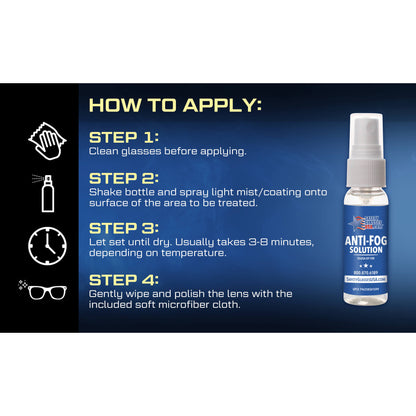 Safety Glasses USA DEFOGIT Anti-Fog Spray Kit For Glasses Made In USA