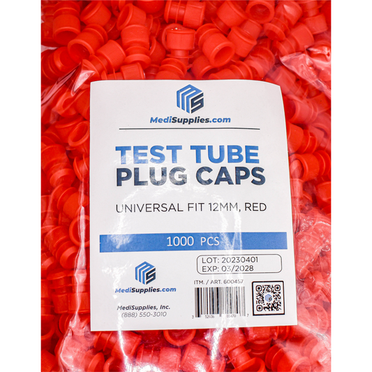 12mm Test Tube Plug Red Caps Universal Fit