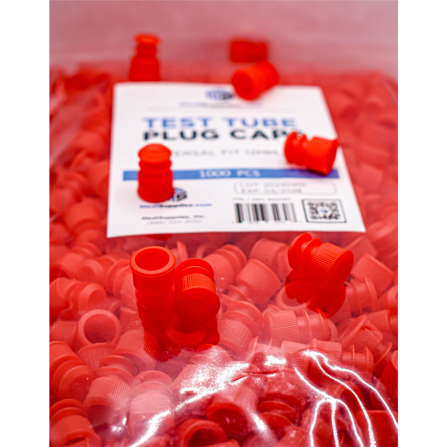 12mm Test Tube Plug Red Caps Universal Fit