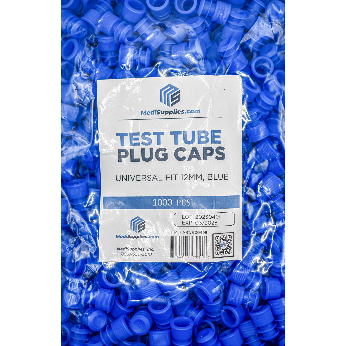 12mm Test Tube Plug Blue Caps Universal Fit