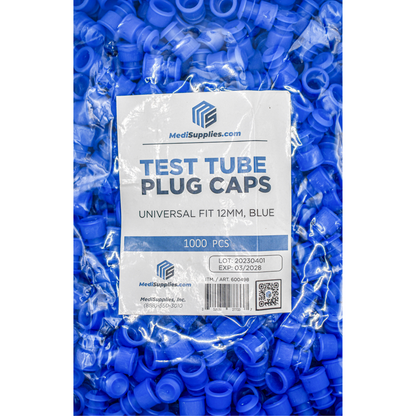 12mm Test Tube Plug Blue Caps Universal Fit