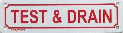 Sign Drain 6" x 2" Drain Sign for Fire Safety Compliance