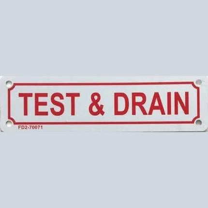 Sign Drain 6" x 2" Drain Sign for Fire Safety Compliance