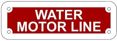 Sign Water Motorline 6' X 2' Durable Safety Sign