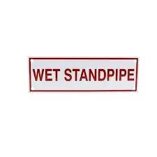 Sign Wet Standpipe 6" X 2" Fire Safety Compliance Sign