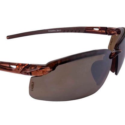 Crossfire ES5 Safety Glasses Brown with HD Brown Flash Mirror Lenses