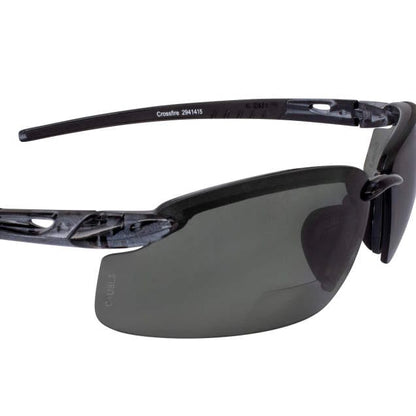 Crossfire ES5 Bifocal Safety Glasses Black with Polarized Smoke Lenses