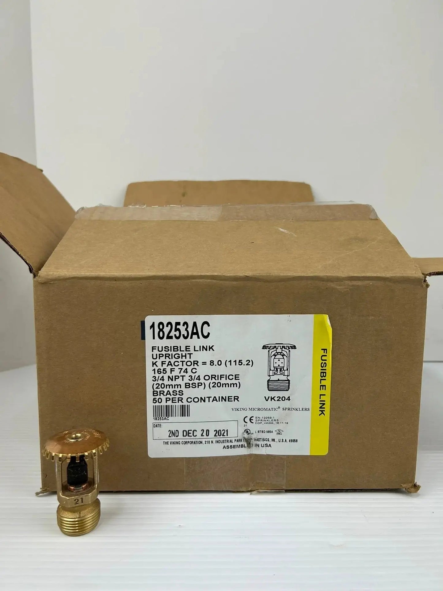 Viking VK204 Upright Fusible Link Sprinkler Head 165F