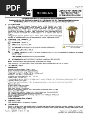 Fire Sprinkler Upright K8.0 VK200 | Commercial Fire Protection | Viking