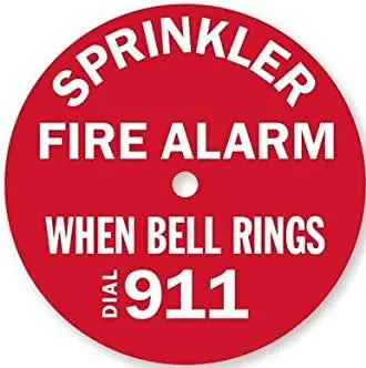 Fire Alarm Sign Round 7" - When Bell Rings Dial 911